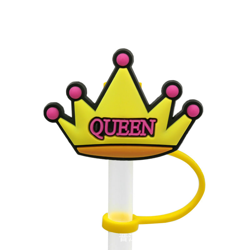 Wholesale 10PCS BOO Creative Logo Silicone Straw Tube Cap Straw Decoration